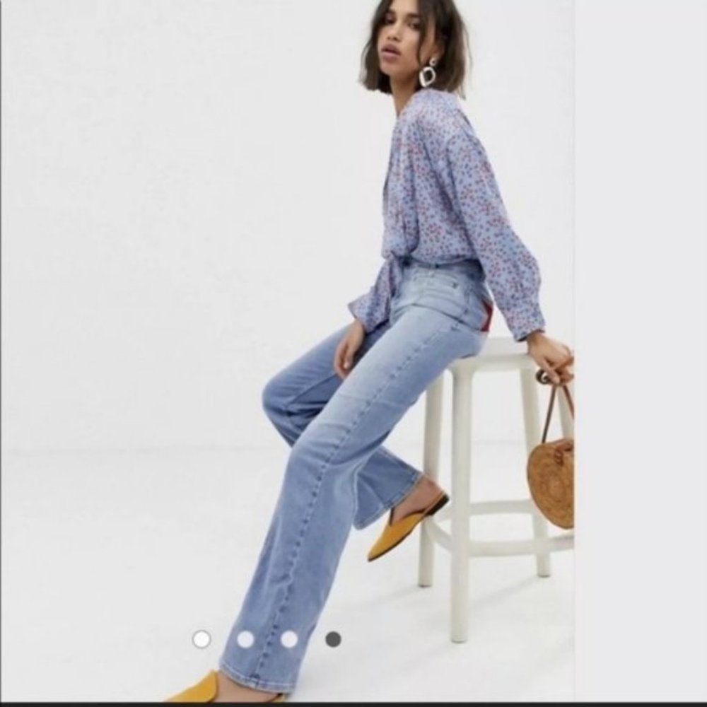 Free People Lady Like Lady Bodysuit Blue Butterfly Fall